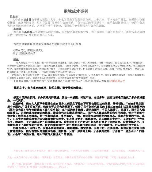 逆境磨练出的钻石（一个大学生的成长经历）